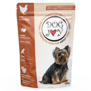 Hrana umeda caini, Dog Joy, plic 100 g, toate taliile, adult, carne de pui