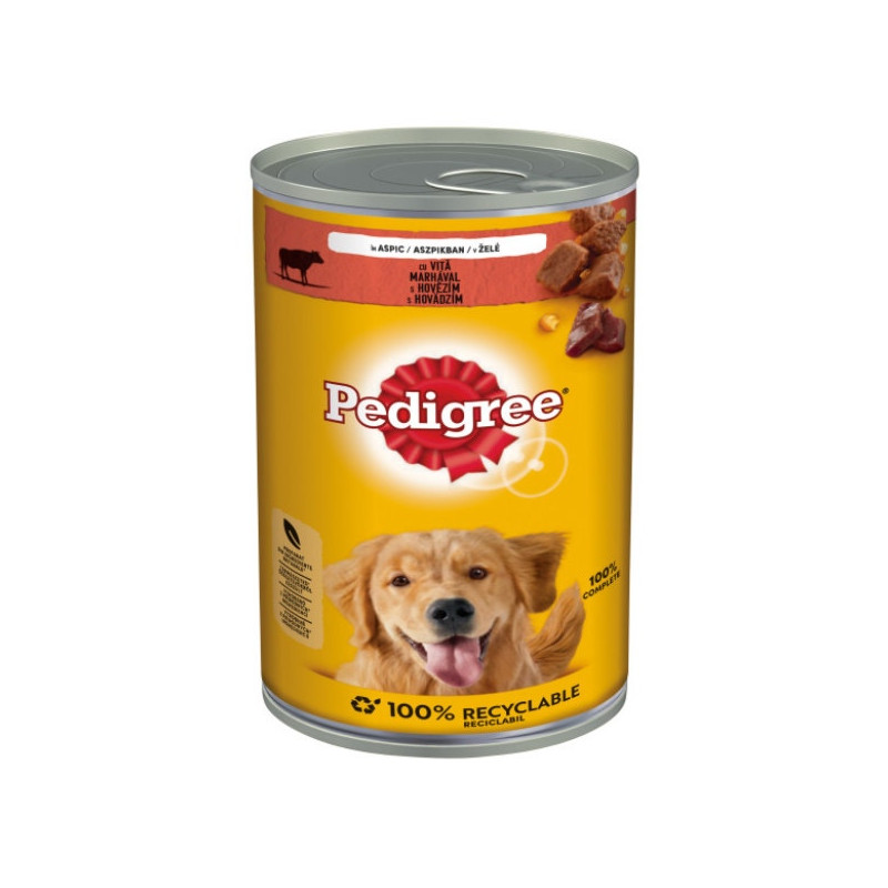 Hrana umeda caini Pedigree, conserva 1.2 kg, toate taliile, adult, carne de vita
