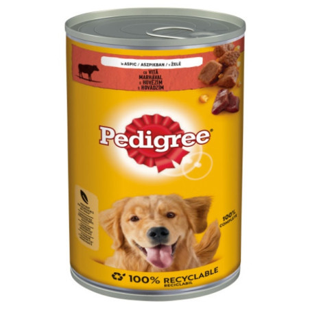 Hrana umeda caini Pedigree, conserva 1.2 kg, toate taliile, adult, carne de vita