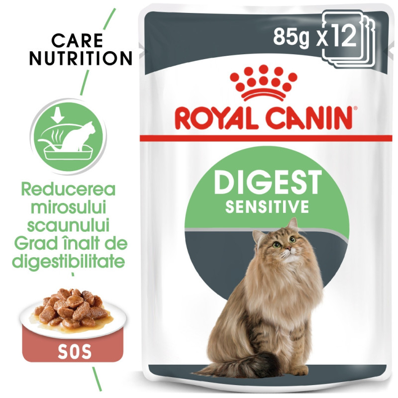 Hrana umeda pisica Royal Canin Digest Sensitive Care Adult, confort digestiv, in sos, 85 g