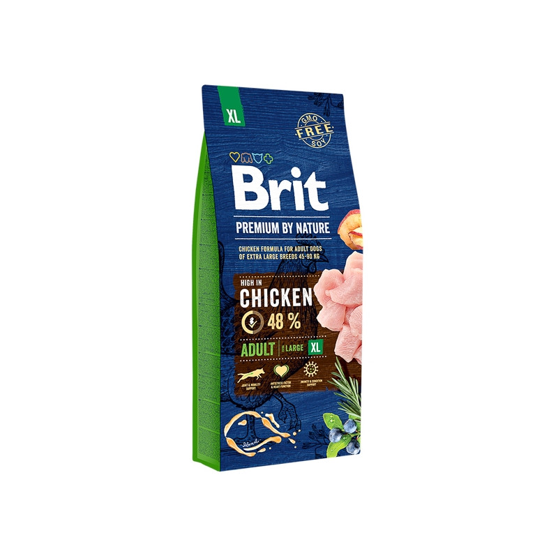 Hrana uscata caini, Brit Premium by Nature, sac 15 kg, talie gigant, adult, carne de pui